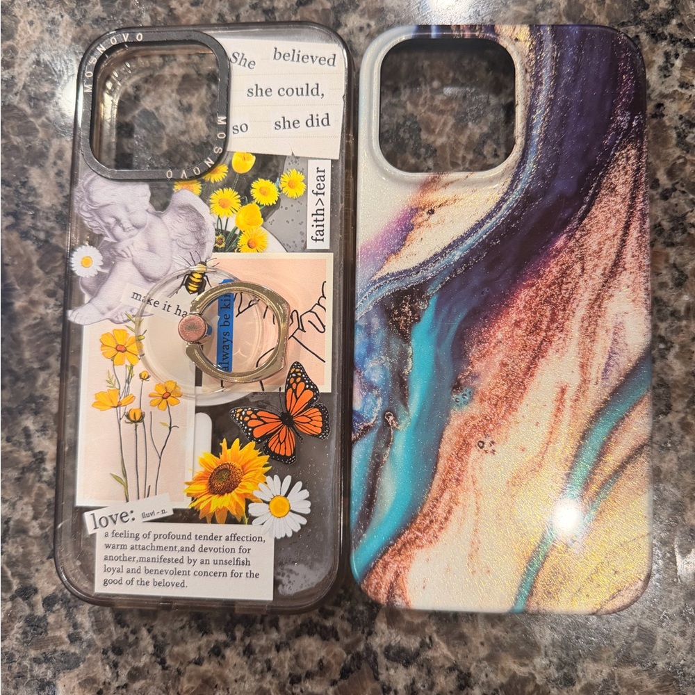 Decorative Phone Case Set with Ring Holder